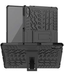 Geen Lenovo Tab P11 Pro Hoes Hybride Back Cover met Kickstand Zwart