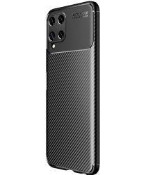 Selected by GSMpunt.nl Samsung Galaxy M22/A22 4G Hoesje Siliconen Carbon TPU Back Cover Zwart