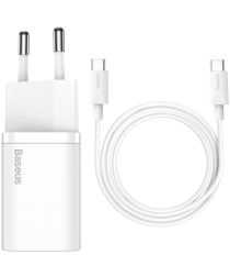 Baseus Super-Si Quick Charger 25W USB-C naar USB-C 1M Wit