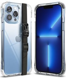 Ringke Fusion+ iPhone 13 Pro Max Hoesje + Handstrap & Bumper Wit/Zwart