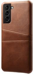 Geen Samsung Galaxy S22 Hoesje met Kaarthouder Back Cover Kunstleer Bruin