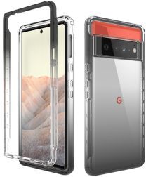 Geen Google Pixel 6 Pro Hoesje Volledig Schokbestendig Cover Zwart Clear