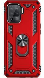 Selected by GSMpunt.nl Oppo Reno5 Lite Hoesje Hybride Kickstand Back Cover Rood