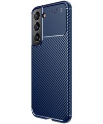 Selected by GSMpunt.nl Samsung Galaxy S22 Plus Hoesje Siliconen Carbon TPU Back Cover Blauw