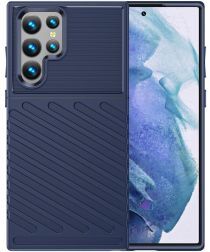 Selected by GSMpunt.nl Samsung Galaxy S22 Ultra Hoesje TPU Thunder Design Back Cover Blauw