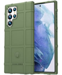Selected by GSMpunt.nl Samsung Galaxy S22 Ultra Hoesje Shock Proof Rugged Back Cover Groen