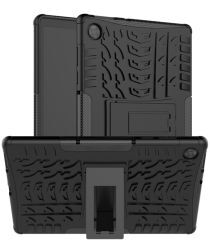 Geen Lenovo Tab M10 HD Gen 2 Hoes Hybride Back Cover met Kickstand Zwart