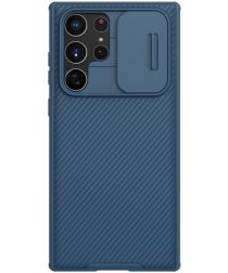 Nillkin CamShield Samsung Galaxy S22 Ultra Hoesje Camera Slider Blauw