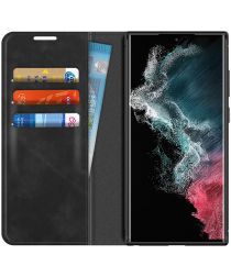 Geen Samsung Galaxy S22 Ultra Hoesje Wallet Book Case Zwart