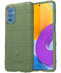 Geen Samsung Galaxy M52 Hoesje Shock Proof Rugged Shield Back Cover Groen