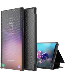 Geen Samsung Galaxy S22 Plus Hoesje View Cover Carbon Fiber Zwart
