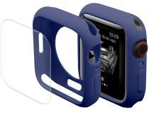 Geen Apple Watch Series 7 41MM Hoesje Flexibel TPU + Screen Protector Blauw