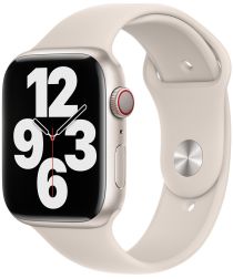 Geen Apple Watch 41MM / 40MM / 38MM Bandje Siliconen met Drukknoop Sluiting Beige