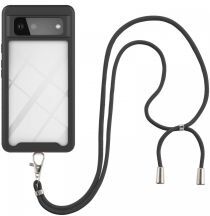 Geen Google Pixel 6 Hoesje met Koord TPU Back Cover Keycord Zwart