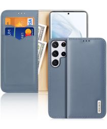 Dux Ducis Hivo Samsung Galaxy S22 Ultra Hoesje RFID Book Case Blauw