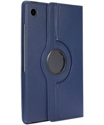 Geen Samsung Galaxy Tab A8 Hoes 360 Graden Draaibare Book Case Blauw