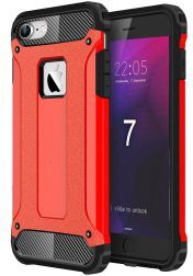 Geen Apple iPhone 7/8 Hoesje Shock Proof Hybride Back Cover Rood