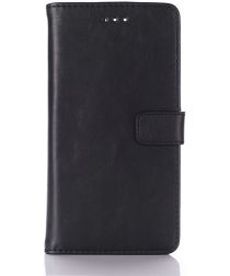 Geen Huawei P9 Retro Style Wallet Flip Case Zwart