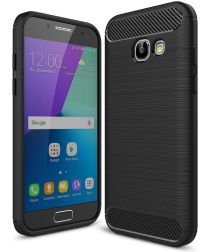Geen Samsung Galaxy A3 (2017) Geborsteld TPU Hoesje Zwart