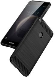 Selected by GSMpunt.nl Huawei P8 Lite (2017) Geborsteld TPU Hoesje Zwart