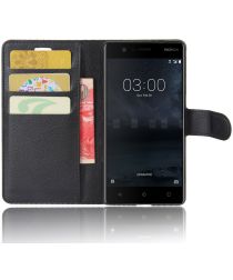 Geen Nokia 3 Portemonnee Hoesje Zwart