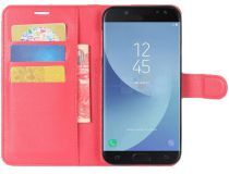 Geen Samsung Galaxy J5 (2017) Portemonnee Hoesje met Standaard Rood