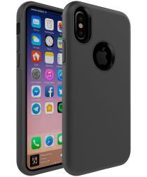 Geen Apple iPhone X Rubber Hard Case Zwart