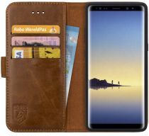 Rosso Deluxe Samsung Galaxy Note 8 Hoesje Echt Leer Book Case Bruin