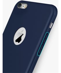 Geen Apple iPhone 8 Frosted Siliconen Hoesje Blauw