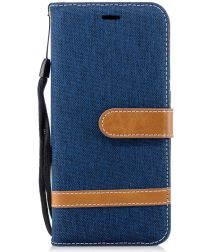 Geen Huawei P20 Jeans Portemonnee Hoesje Donker Blauw