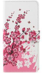 Geen Samsung Galaxy A8 2018 Wallet Case Hoesje met Print bloesems