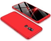 Geen OnePlus 6 Hoesje Dunne Hard Plastic Back Cover Matte Rood