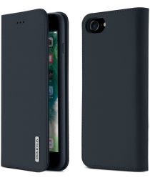 Dux Ducis Luxe Book Case Apple iPhone 8 / 7 / SE 2020 Echt Leer Blauw