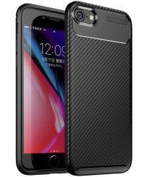 Selected by GSMpunt.nl Apple iPhone 7 / 8 Siliconen Carbon Hoesje Zwart