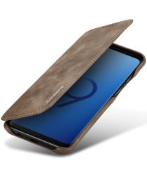 LC.IMEEKE Samsung Galaxy S9 Plus Retro Bookcase Hoesje met Kaarthouder Coffee