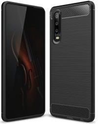 Geen Huawei P30 Geborsteld TPU Hoesje Zwart