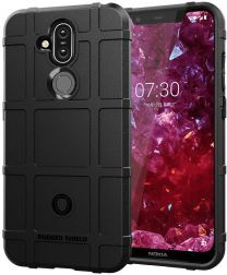 Geen Nokia 8.1 Rugged Armor Hoesje Zwart