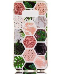 Geen Samsung Galaxy S10E TPU Hoesje met Hexagon Print