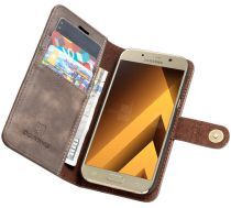 DG Ming Samsung Galaxy A5 (2017) Echt Leren Portemonnee Hoesje Coffee