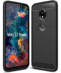 Selected by GSMpunt.nl Motorola Moto G7 Power Geborsteld TPU Hoesje Zwart