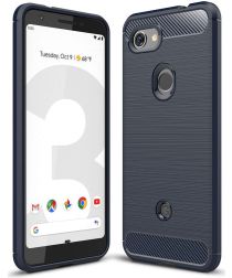 Geen Google Pixel 3A Geborsteld TPU Hoesje Blauw