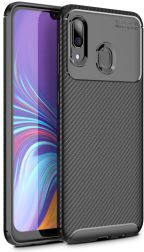 Selected by GSMpunt.nl Samsung Galaxy A40 Siliconen Carbon Hoesje Zwart