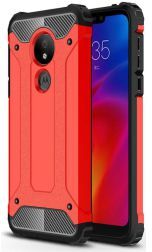 Geen Motorola Moto G7 Power Hybride Hoesje Rood