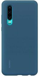 Huawei Originele Huawei P30 Silicon Car Hoesje Donker Blauw