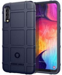 Geen Samsung Galaxy A50 Back Cover Hoesje Shock Proof Rugged Shield Blauw