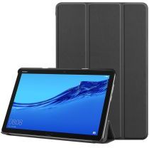 Geen Huawei MediaPad M5 Lite Tri-Fold Book Cover Zwart