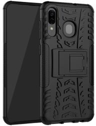 Geen Samsung Galaxy A50 Backcover Hoesje Shockproof Hybride Kickstand Zwart