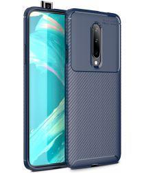 Selected by GSMpunt.nl OnePlus 7 Pro Siliconen Carbon Hoesje Blauw