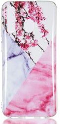 Geen Samsung Galaxy A50 Hoesje TPU Back Cover met Marmer Print Blossom