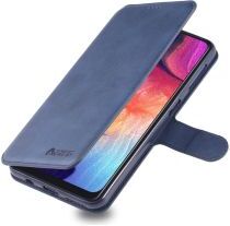 AZNS Samsung Galaxy A70 Wallet Stand Hoesje Blauw